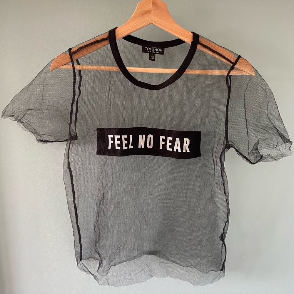 Topshop Sheer Mesh T-Shirt